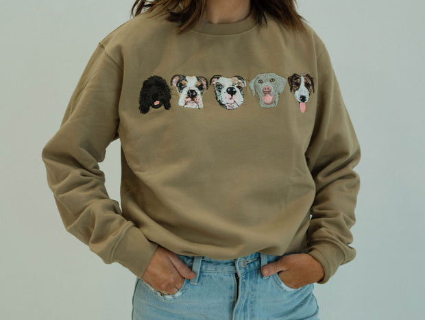Custom Embroidered Sweatshirt | Tan