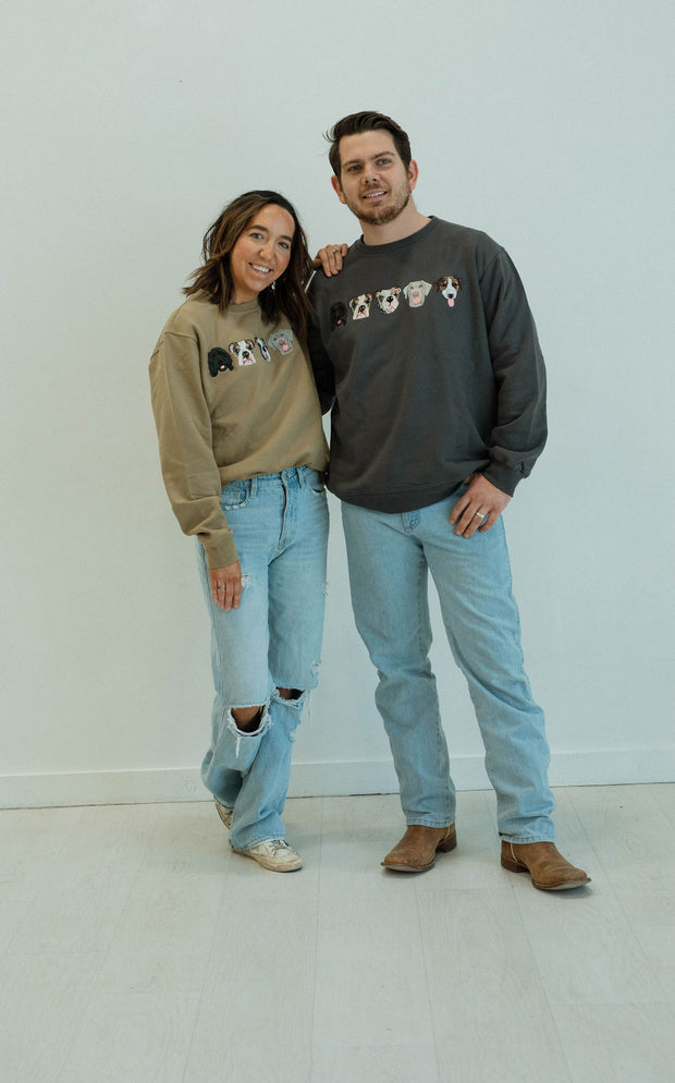 Custom Embroidered Sweatshirt | Tan