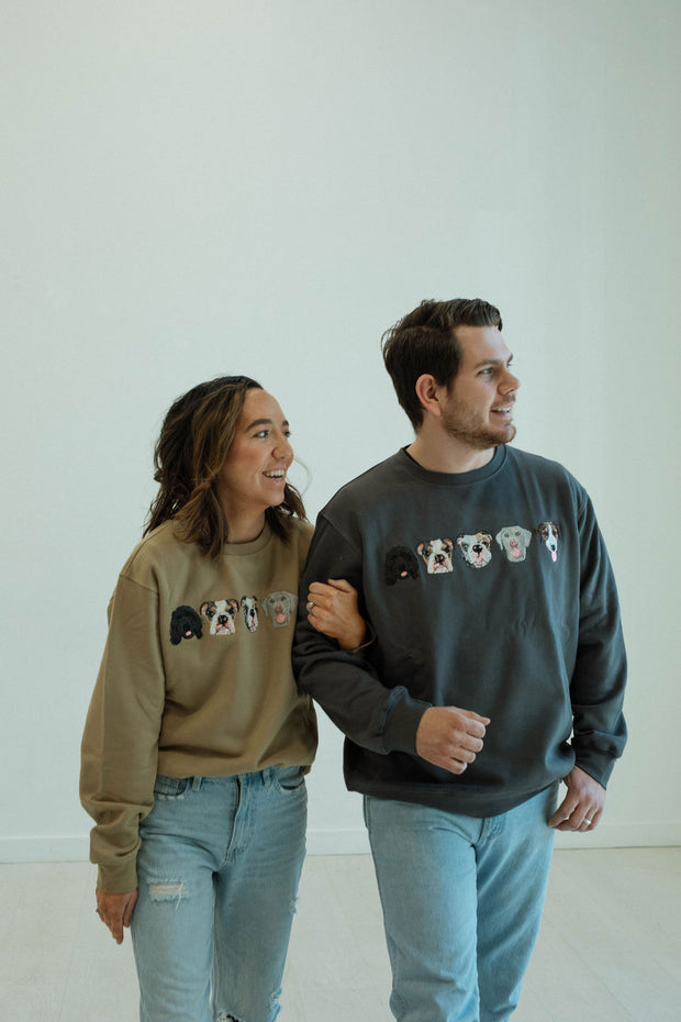 Custom Embroidered Sweatshirt | Tan