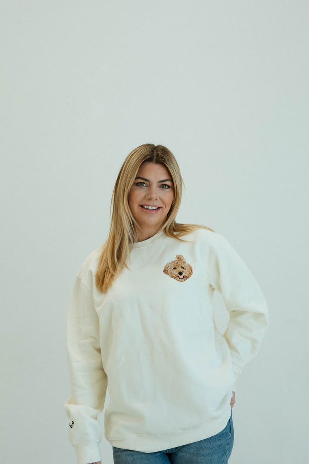 Custom Embroidered Sweatshirt | Ivory