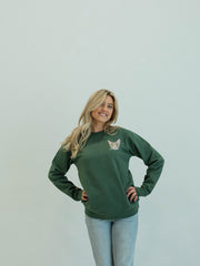 Custom Embroidered Sweatshirt | Alpine Green