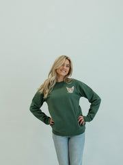 Custom Embroidered Sweatshirt | Forrest Green