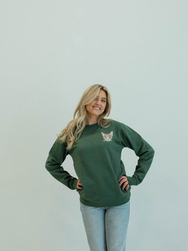 Custom Embroidered Sweatshirt | Alpine Green