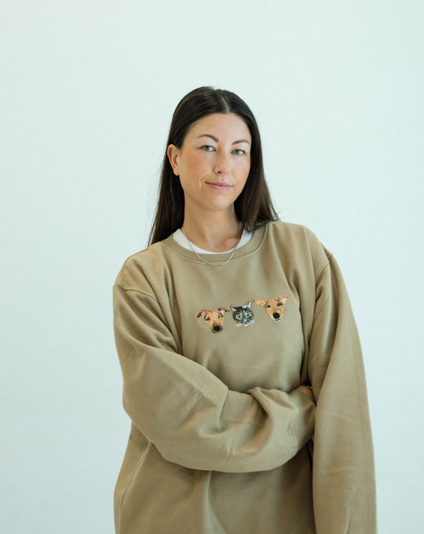 Custom Embroidered Sweatshirt | Tan