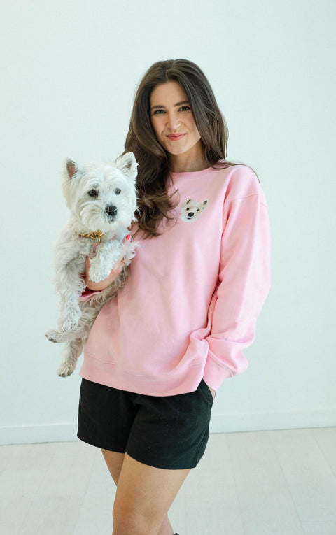 Custom Embroidered Sweatshirt | Candy Pink