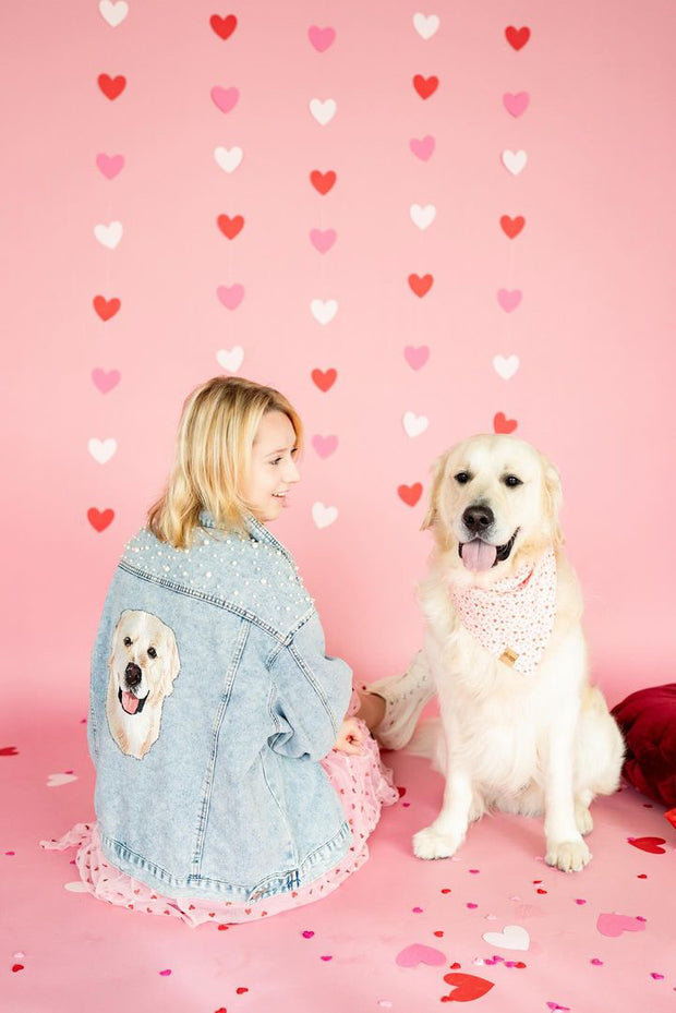 The Ultimate Custom Large Pet Portrait Embroidered Patch Denim Jacket