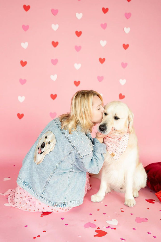 The Ultimate Custom Large Pet Portrait Embroidered Patch Denim Jacket