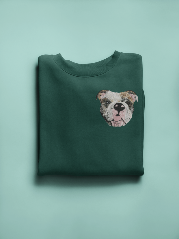 English Bulldog Dog Embroidered Sweatshirt