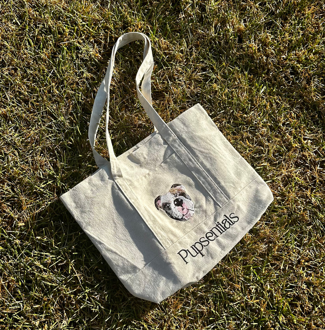 The Custom Canvas Tote Embroidered PUPSENTIALS