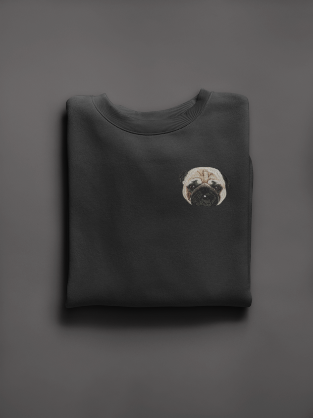 Pug Embroidered Sweatshirt