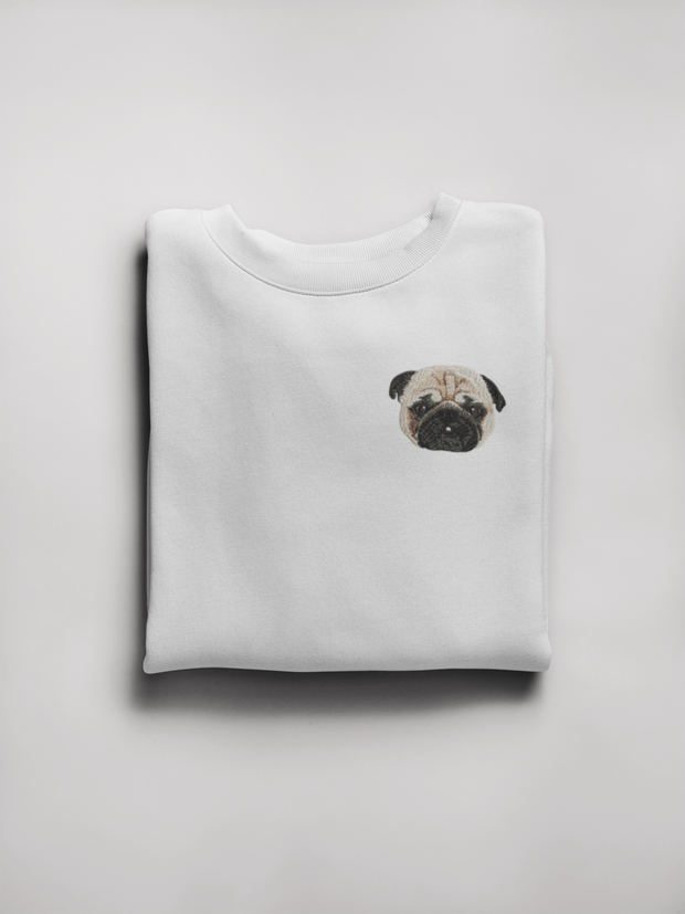 Pug Embroidered Sweatshirt