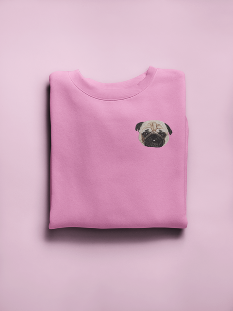 Pug Embroidered Sweatshirt