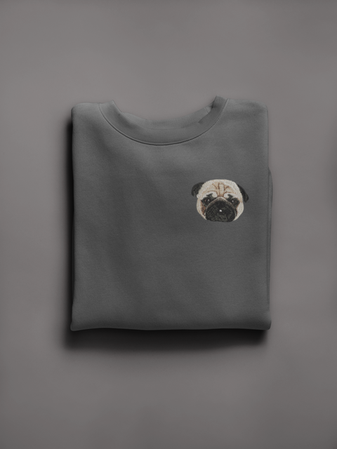 Pug Embroidered Sweatshirt