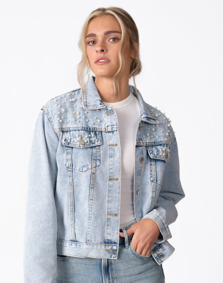 The Pearl Denim Jacket | Custom Pet Embroidered Jean Jacket