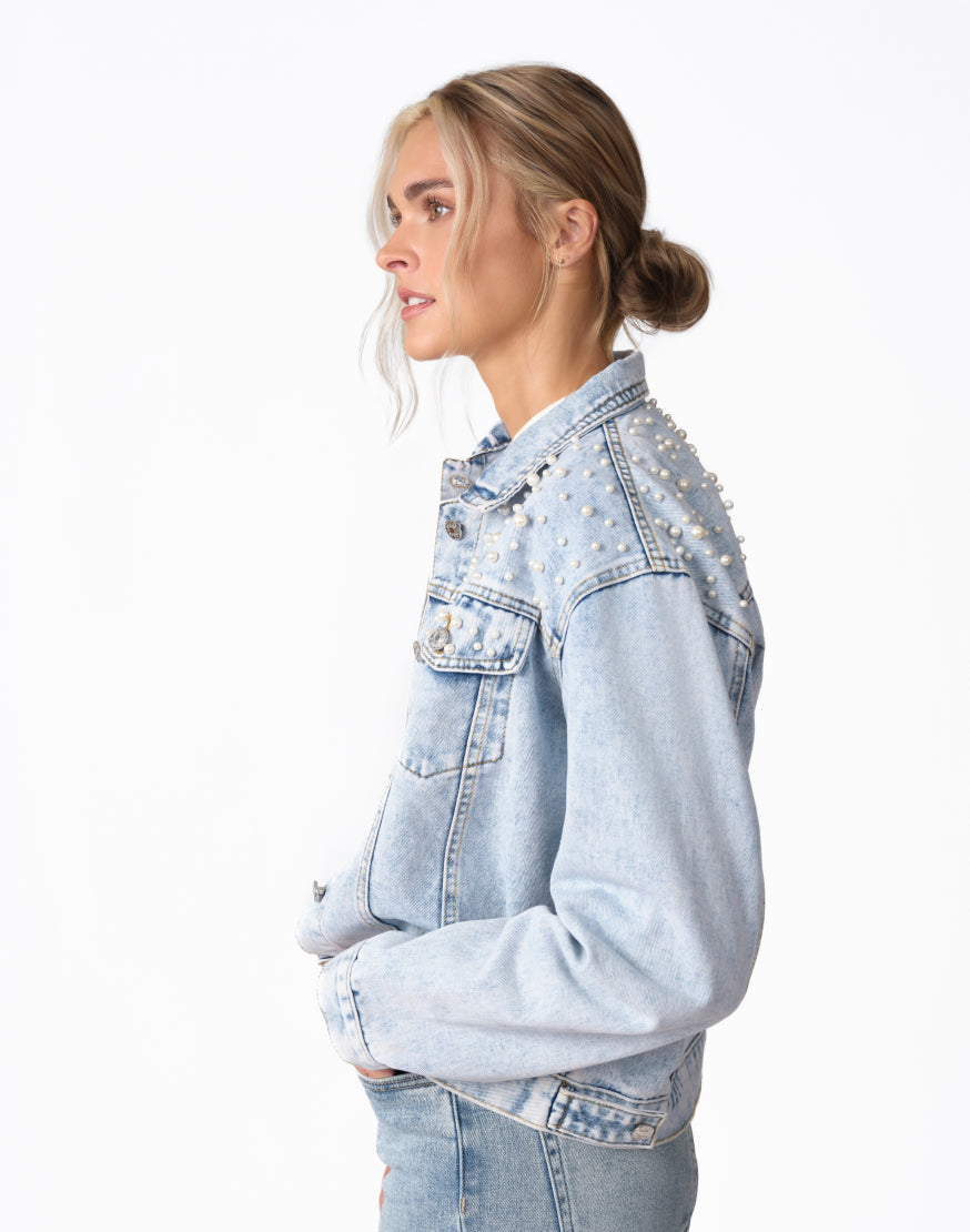 The Pearl Denim Jacket | Custom Pet Embroidered Jean Jacket