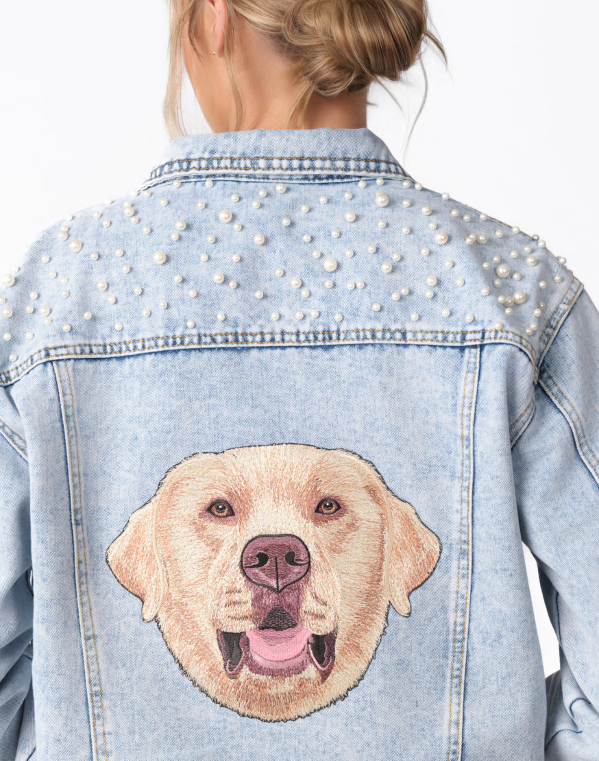 The Pearl Denim Jacket | Custom Pet Embroidered Jean Jacket