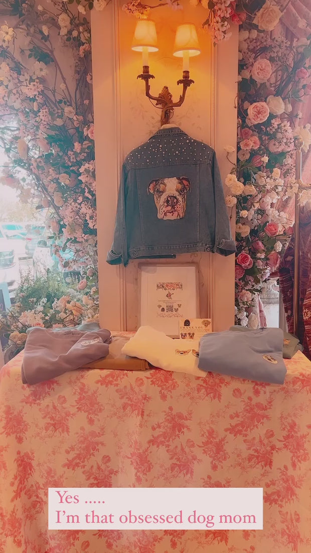 The Ultimate Custom Large Pet Portrait Embroidered Patch Denim Jacket