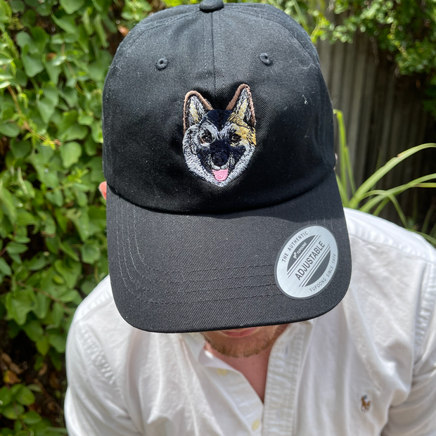 Custom Pet Embroidered Patch Dad Hat White / 1 Pup